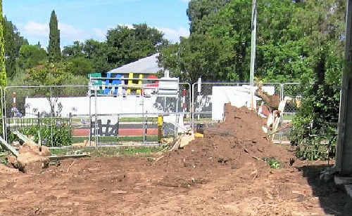 A site at Warwick West School that was found to be littered with asbestos following work by a contractor. A site at Warwick West School that was found to be littered with asbestos following work by a contractor.